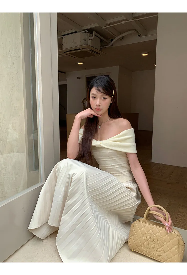 drape pleated skirt