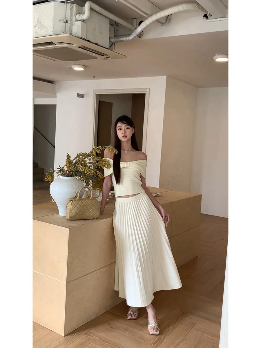 drape pleated skirt