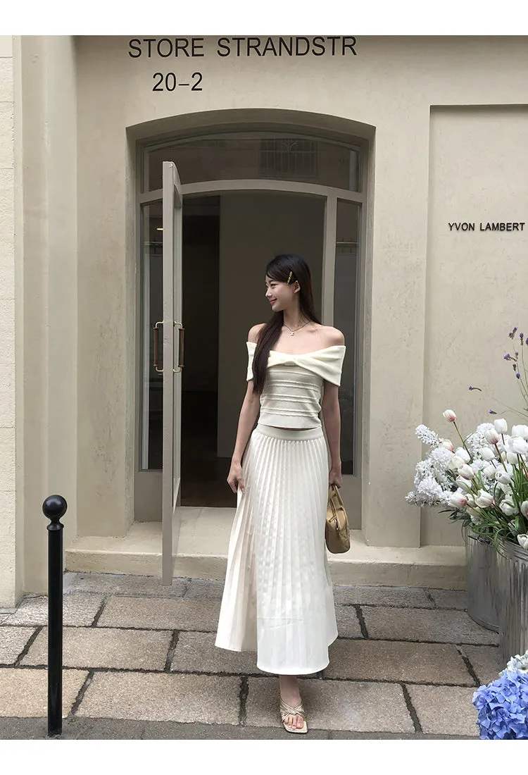 drape pleated skirt