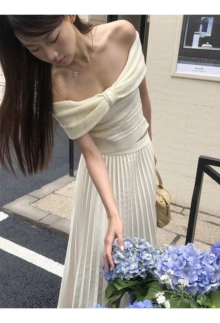 drape pleated skirt