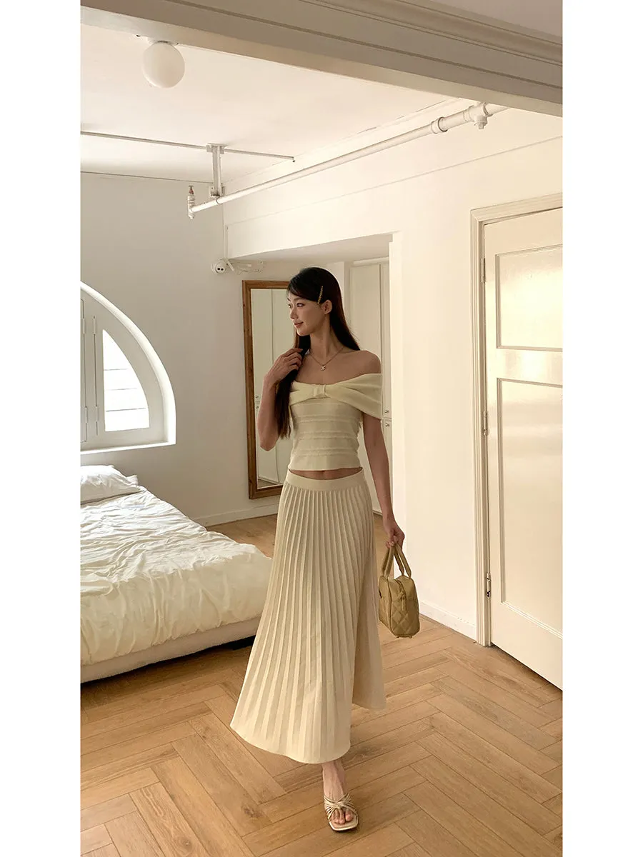 drape pleated skirt