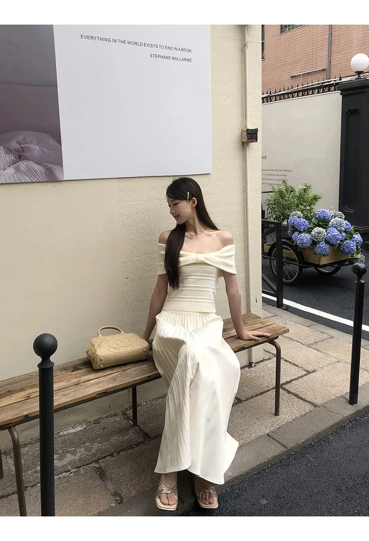 drape pleated skirt