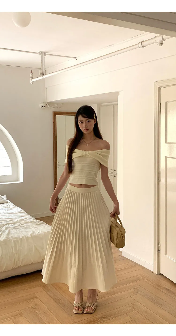 drape pleated skirt