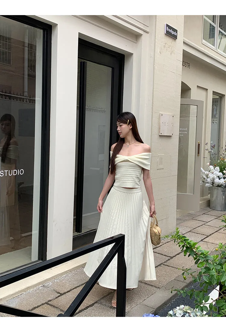 drape pleated skirt
