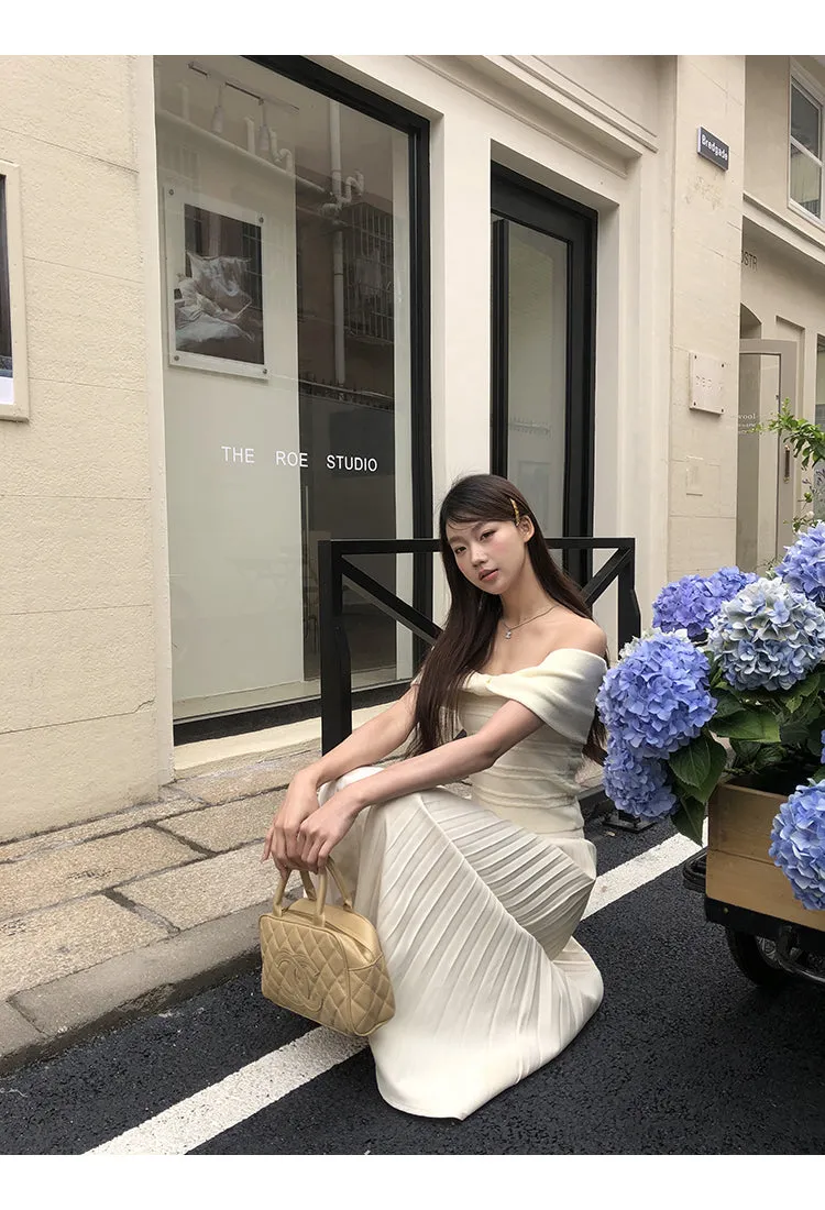 drape pleated skirt