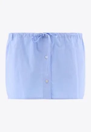 Drawstring Mini Skirt