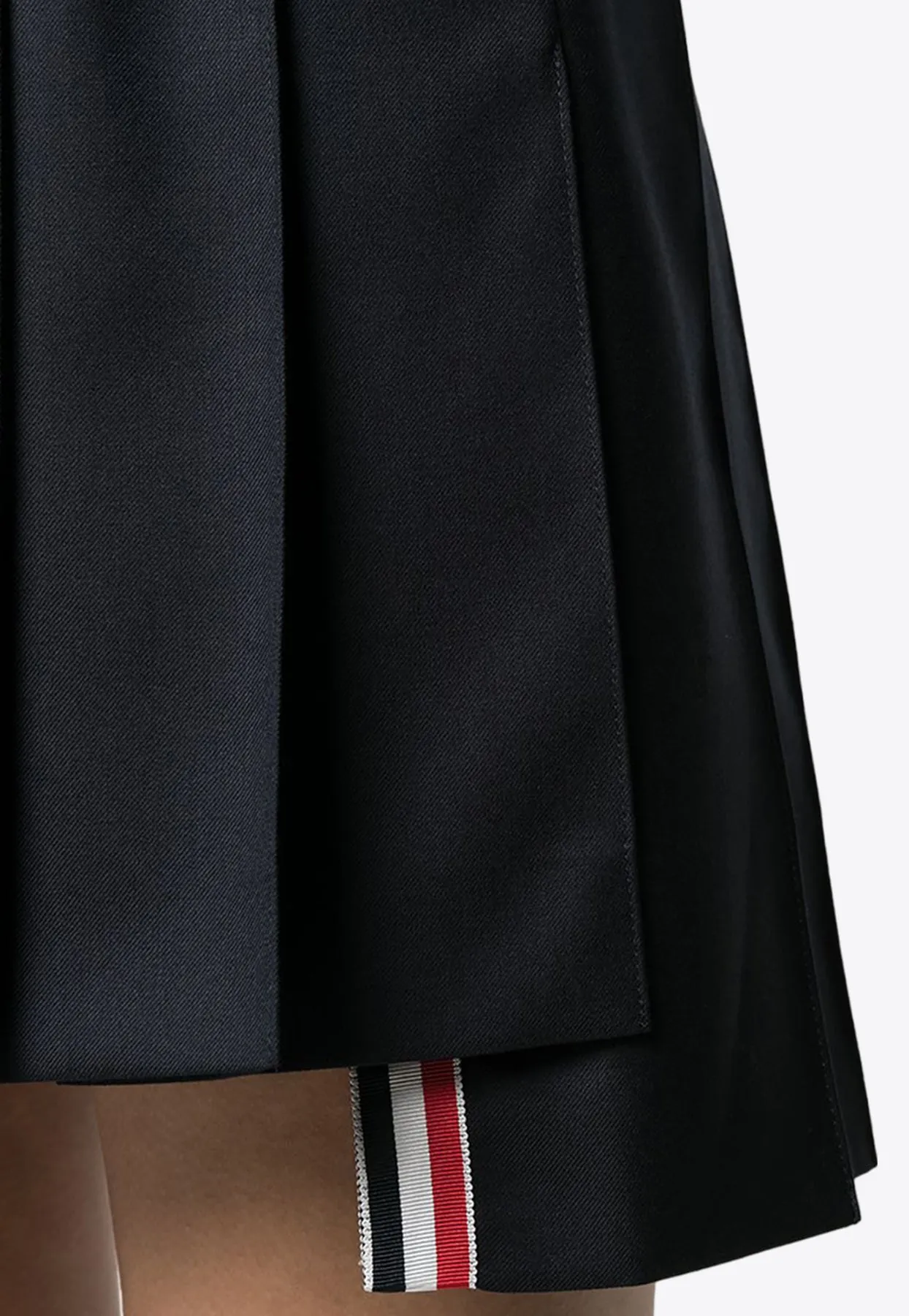 Dropped Back Pleated Mini Skirt