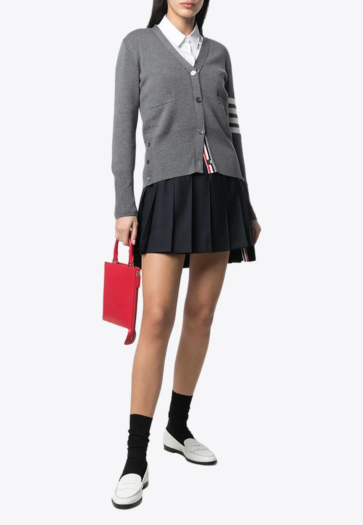 Dropped Back Pleated Mini Skirt