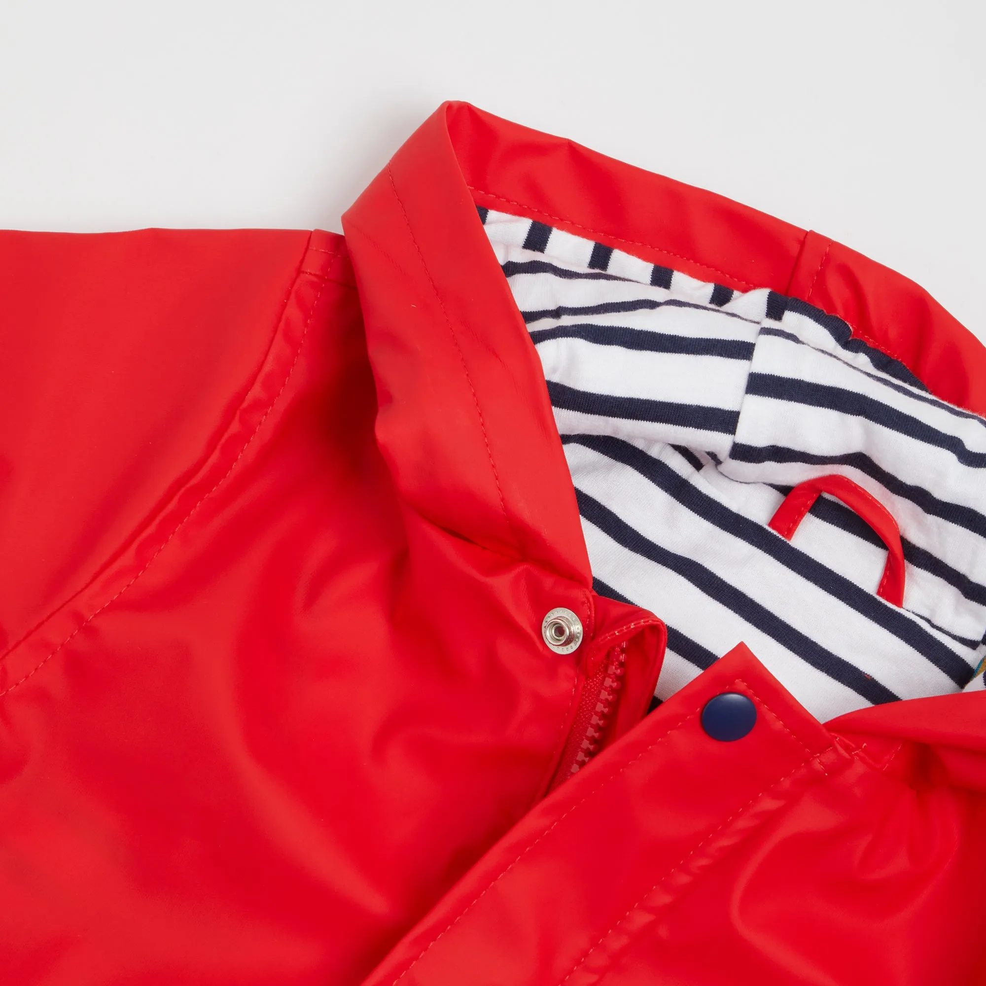 Embroidered Red Rain Jacket