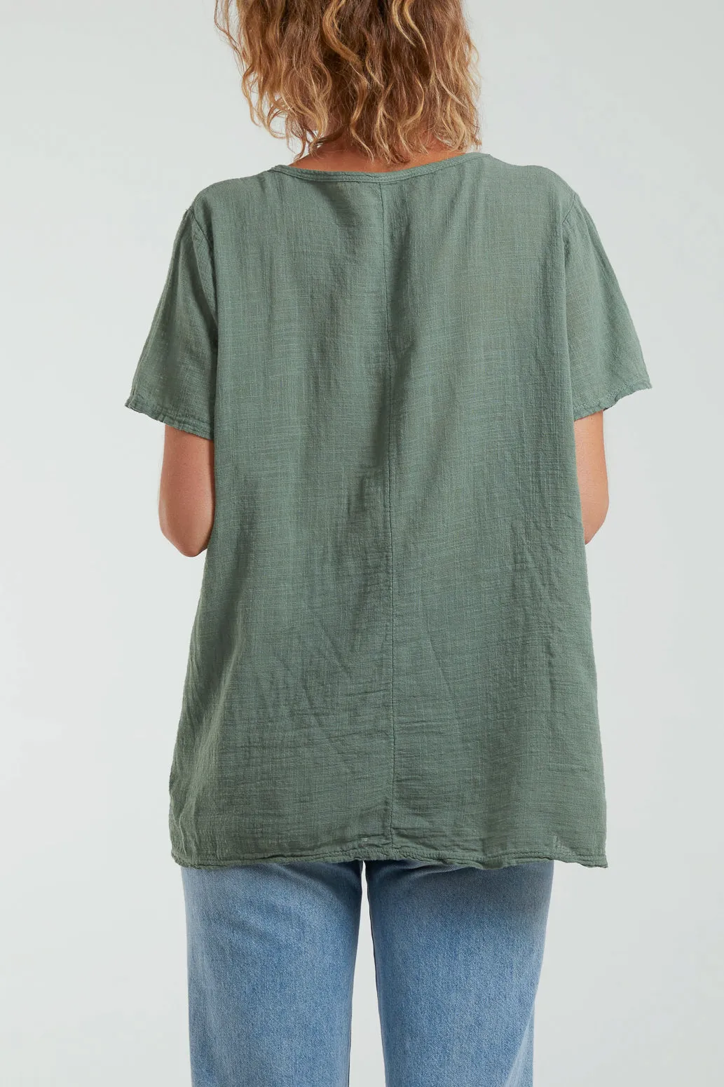 Embroidery Spirals Pocket Top