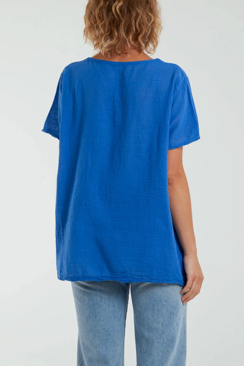 Embroidery Spirals Pocket Top