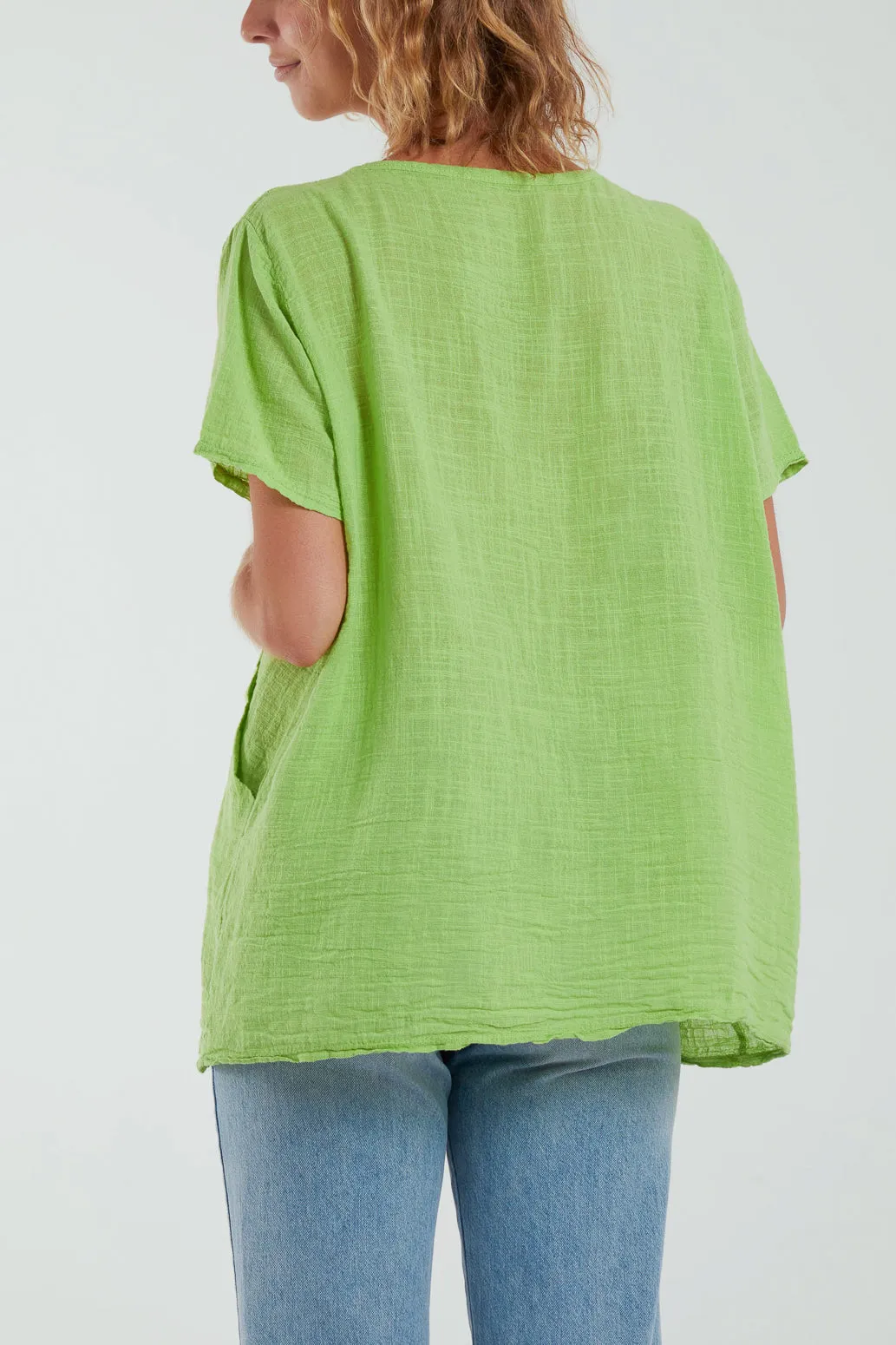 Embroidery Spirals Pocket Top