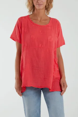 Embroidery Spirals Pocket Top