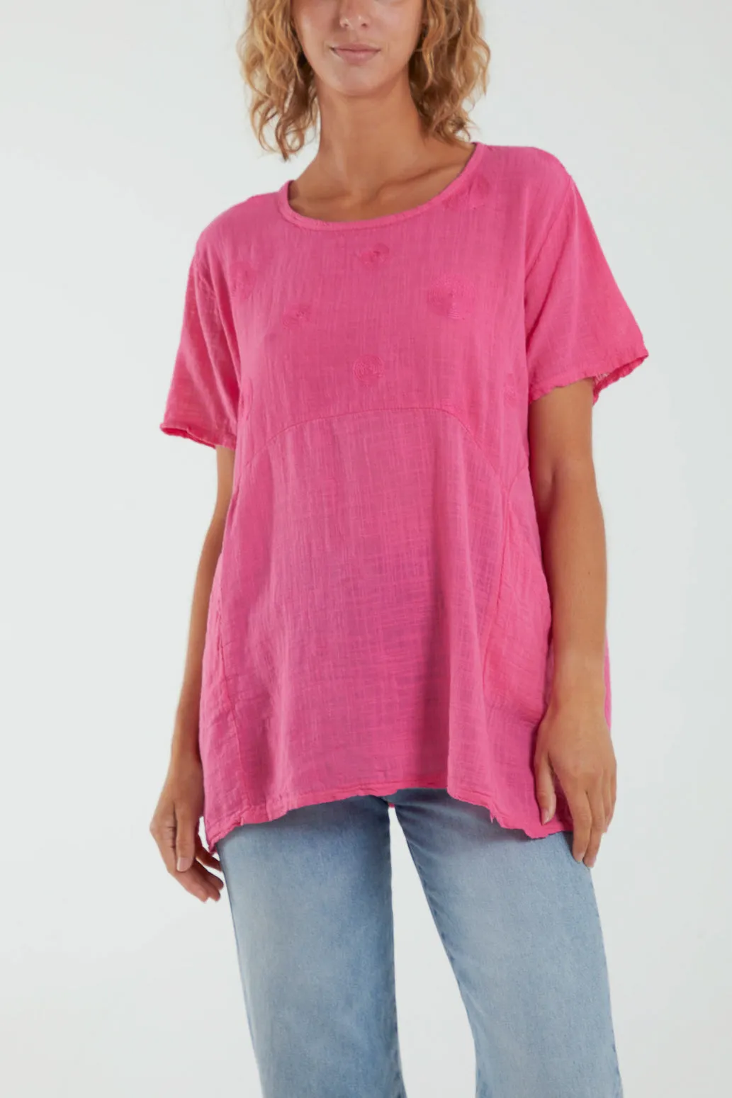 Embroidery Spirals Pocket Top