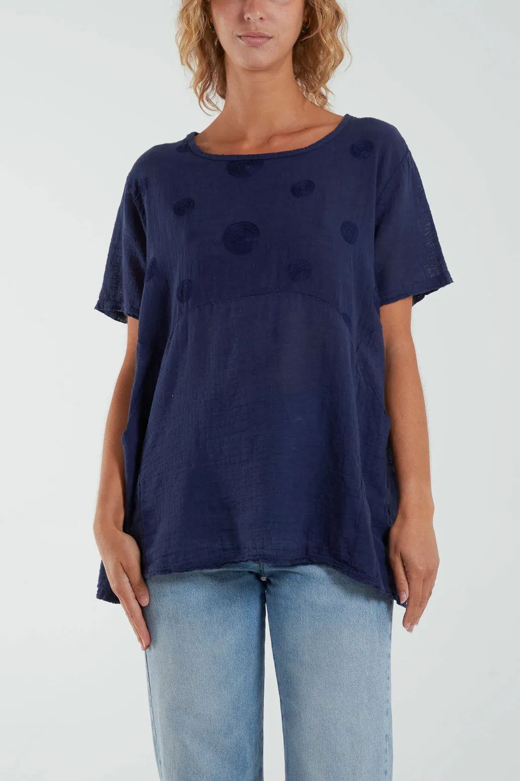 Embroidery Spirals Pocket Top