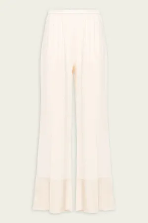 Envers Satin Flared Pants in Ivory