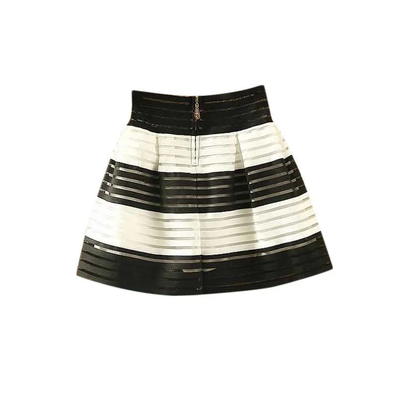 Fashion Women Flower Printed High Waisted Tutu Pleated Skirts Zipper Midi Elastic Skirt