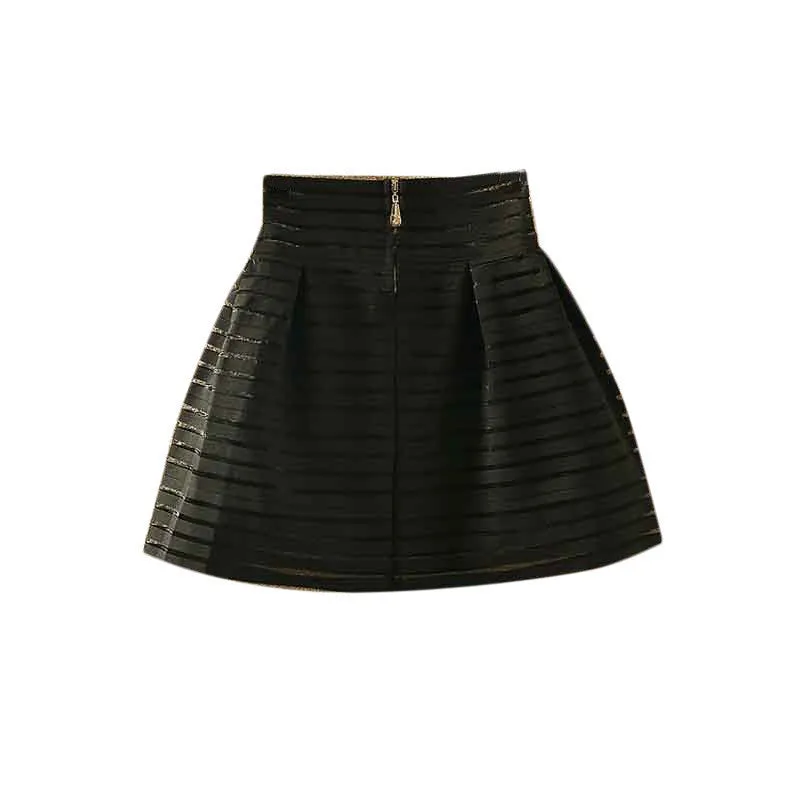 Fashion Women Flower Printed High Waisted Tutu Pleated Skirts Zipper Midi Elastic Skirt