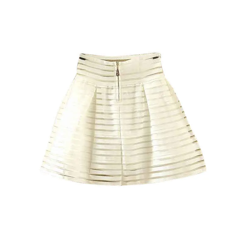 Fashion Women Flower Printed High Waisted Tutu Pleated Skirts Zipper Midi Elastic Skirt