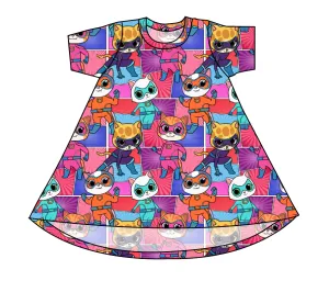 Fearless Felines Basic T-Shirt Dress