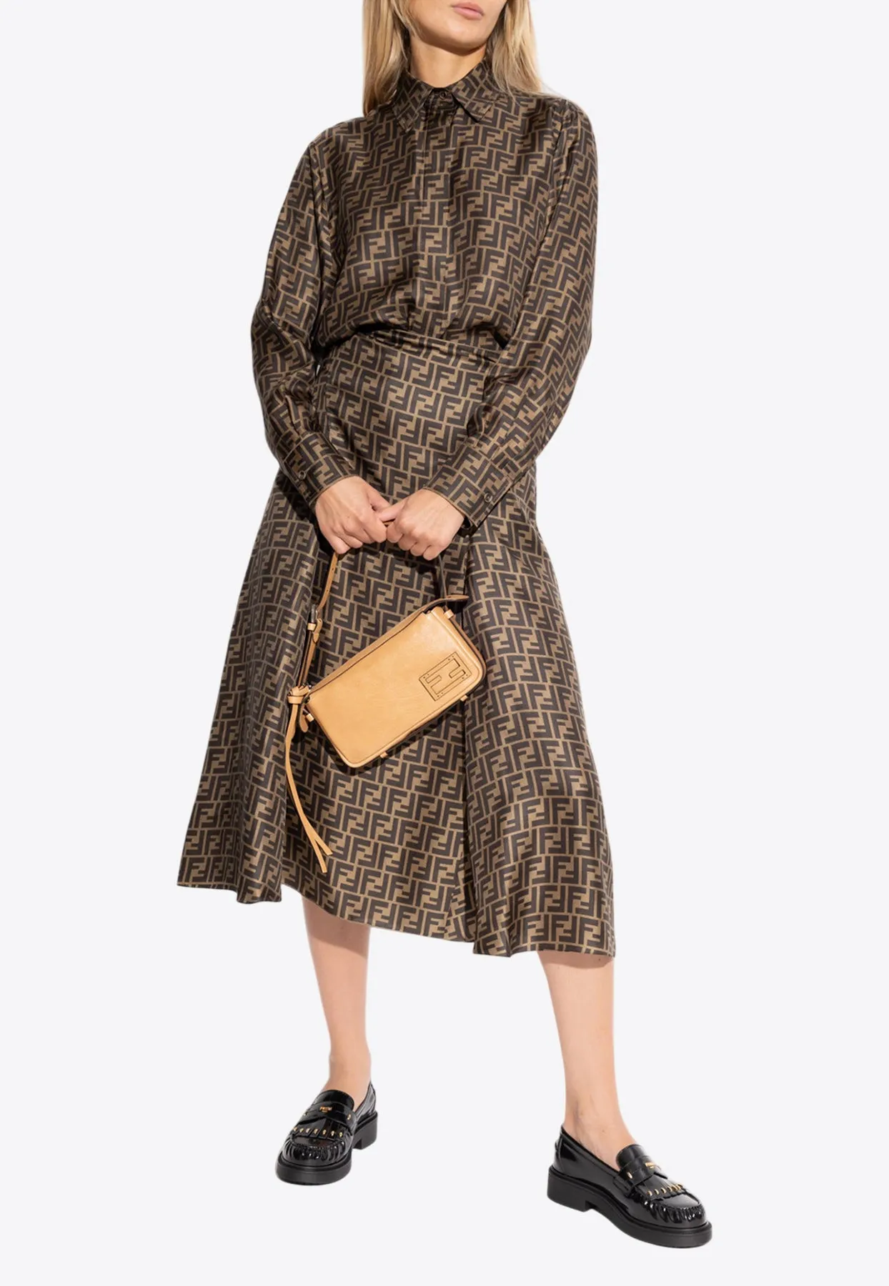 FF Jacquard Silk Midi Skirt