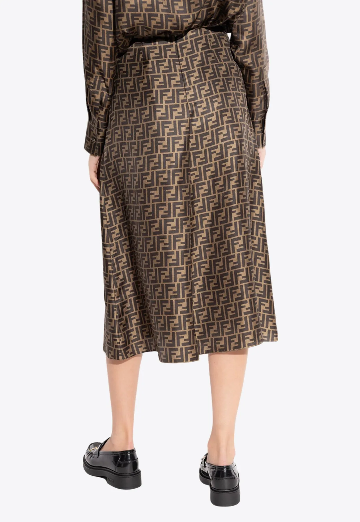 FF Jacquard Silk Midi Skirt