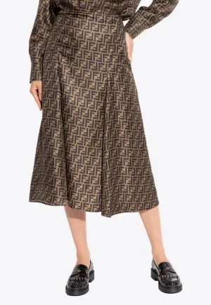 FF Jacquard Silk Midi Skirt