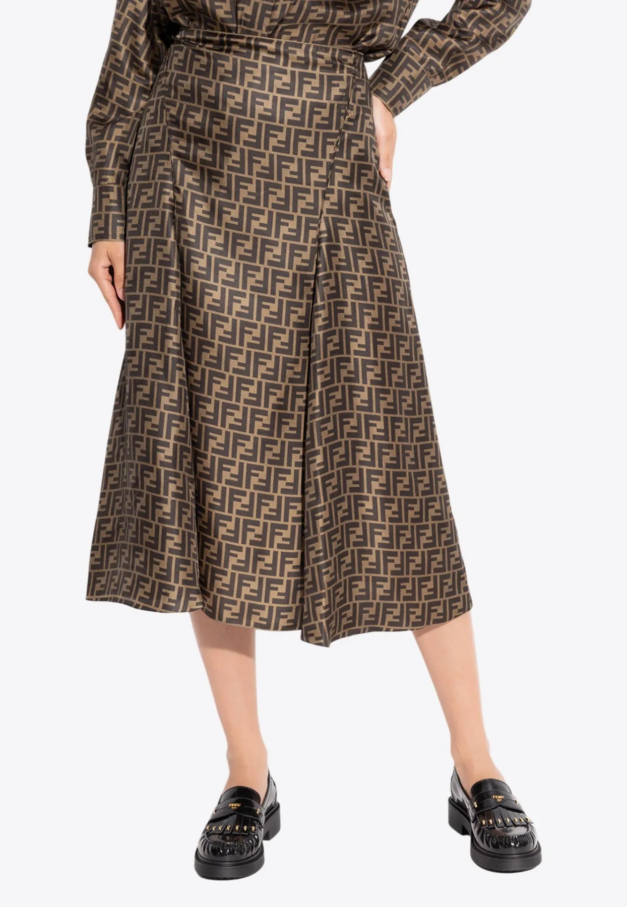 FF Jacquard Silk Midi Skirt