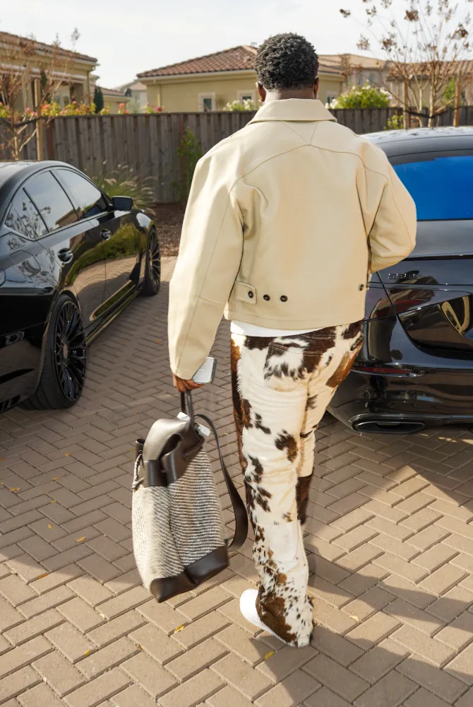 Flared Cowhide Pants