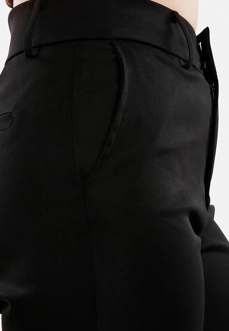 Flared Hem High Waist Pants By Ruw