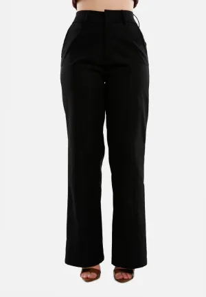 Flared Hem High Waist Pants By Ruw