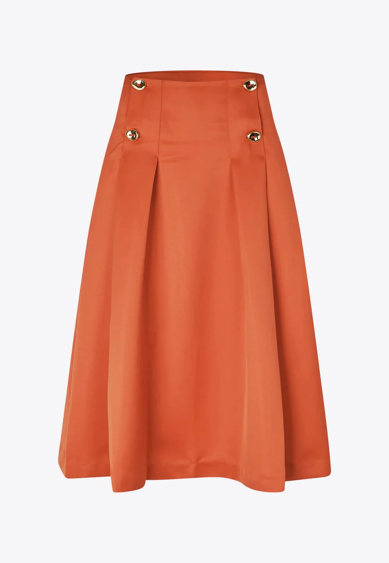 Flared Midi Skirt with Pleats