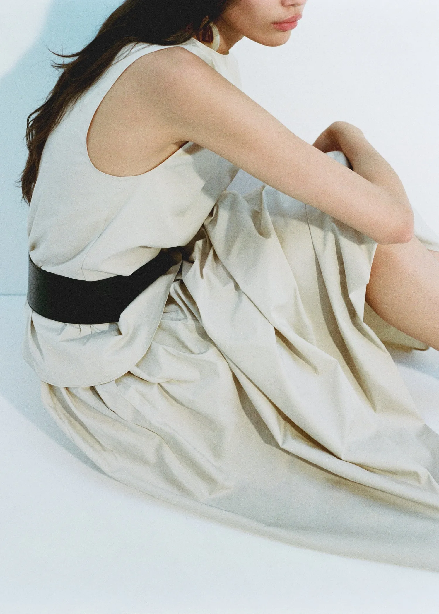 Flared skirt with pleated detail