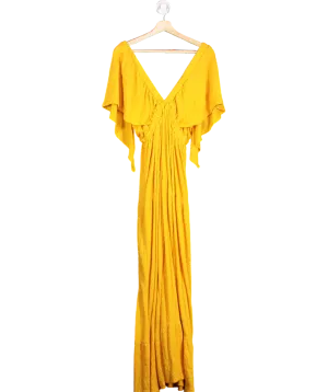 Free People Yellow La La Maxi Dress UK L