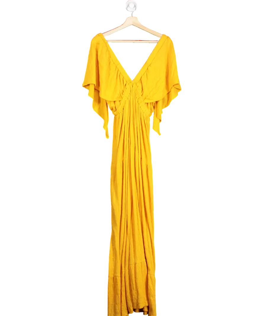 Free People Yellow La La Maxi Dress UK L