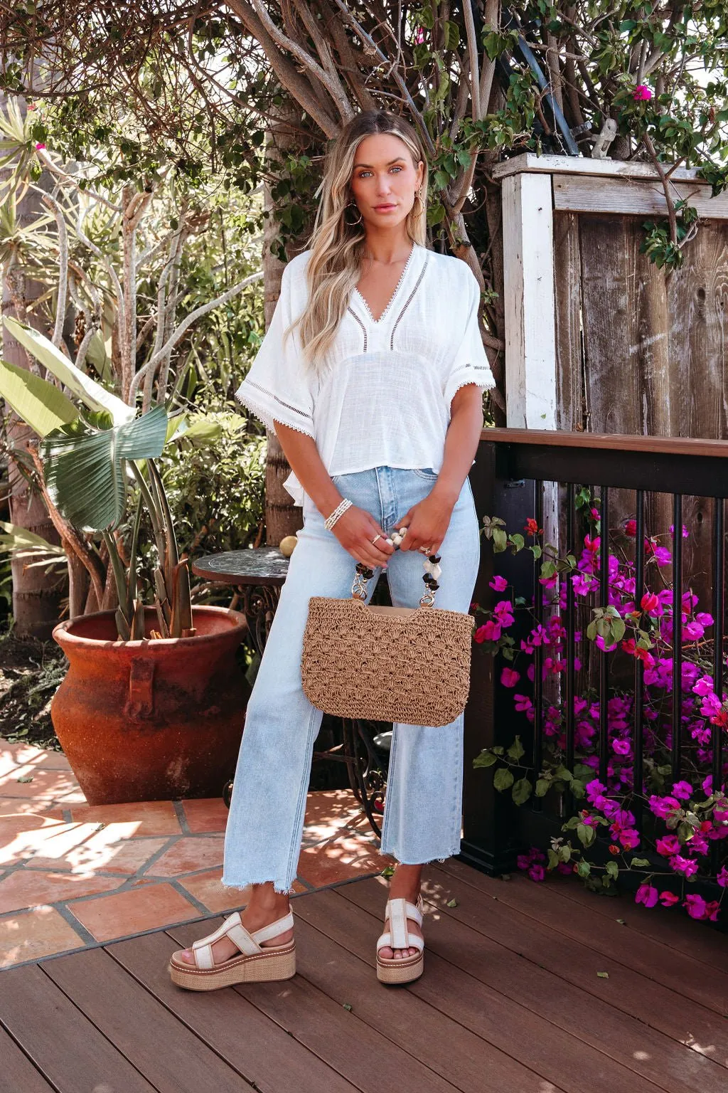 Free Spirit White Crochet Lace Edge Blouse
