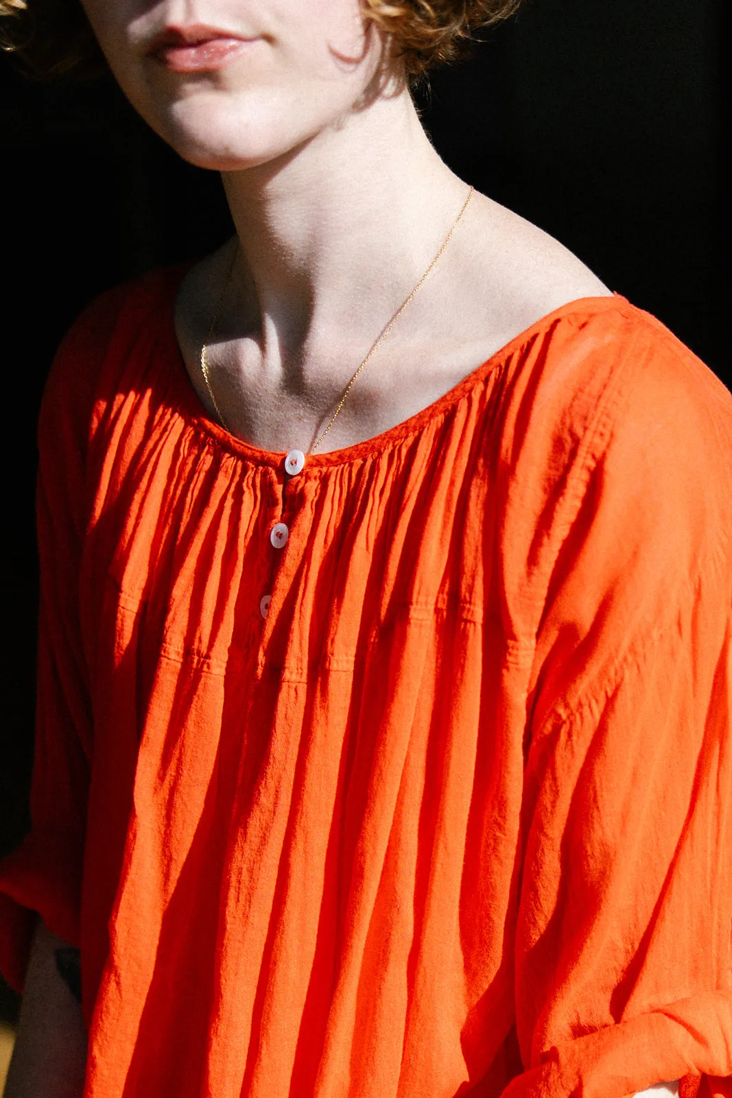 Gabrielle Gathered Blouse - Cotton Voile