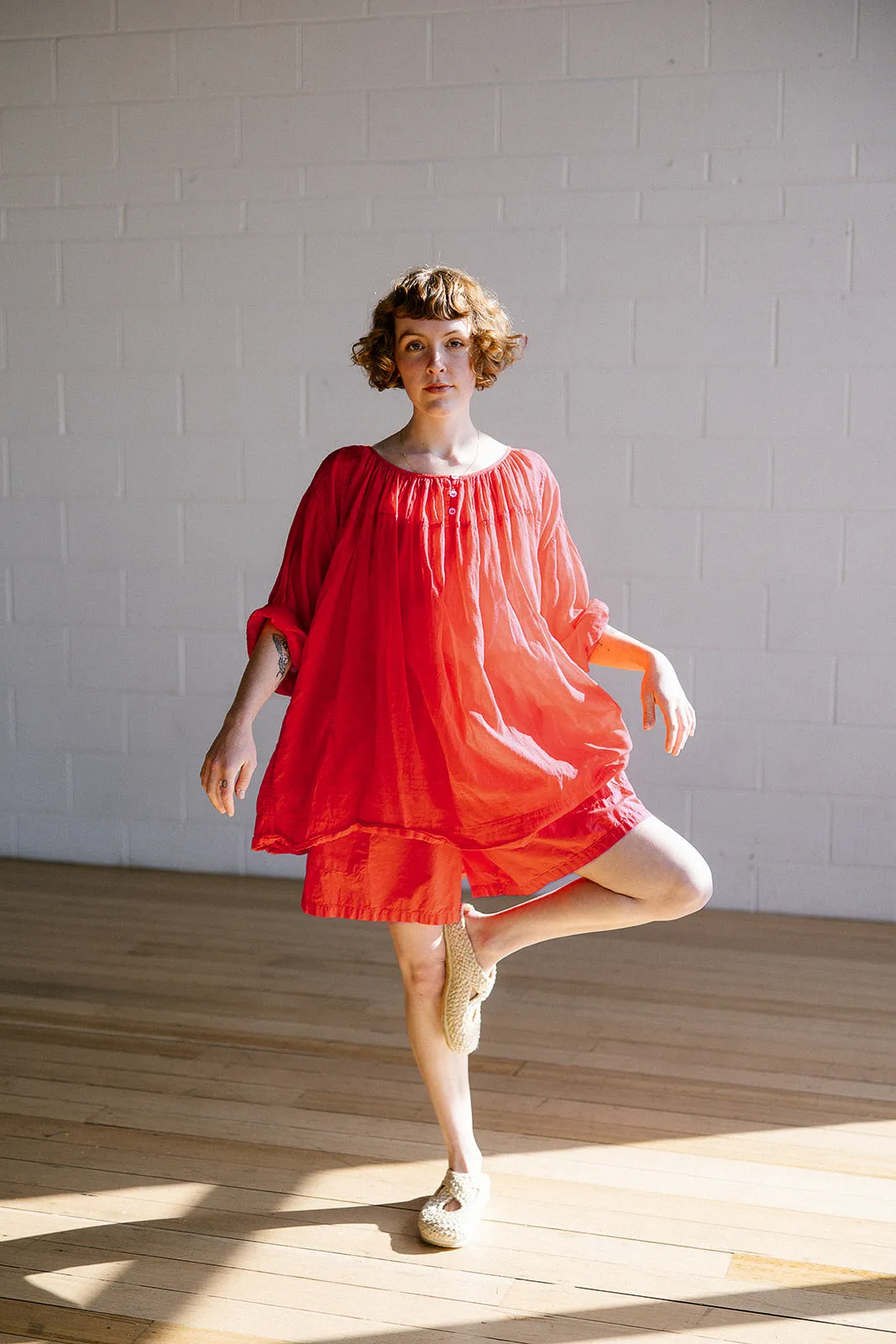 Gabrielle Gathered Blouse - Cotton Voile