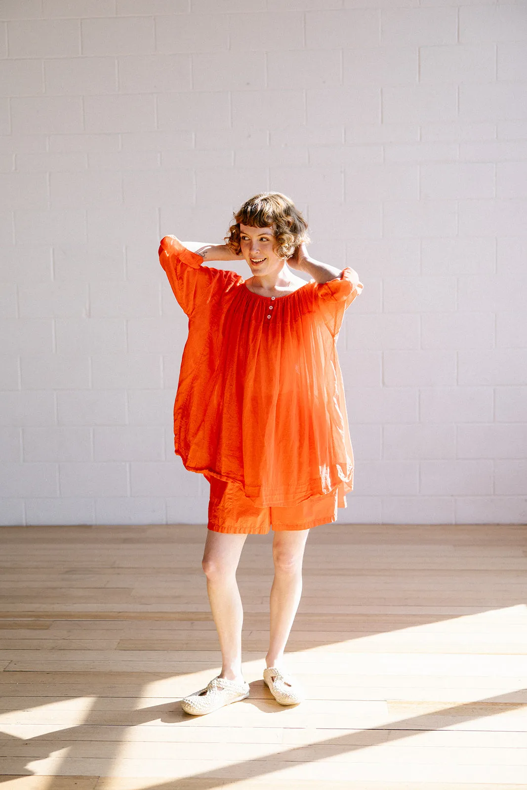 Gabrielle Gathered Blouse - Cotton Voile