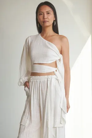 GAUZE ONE SLEEVE TOP