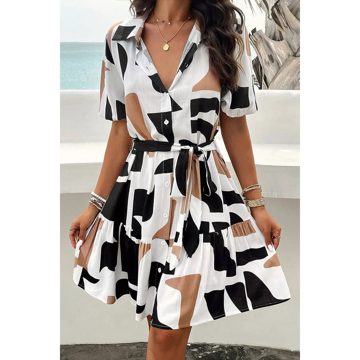 Geo Rhythm Shirt Dress