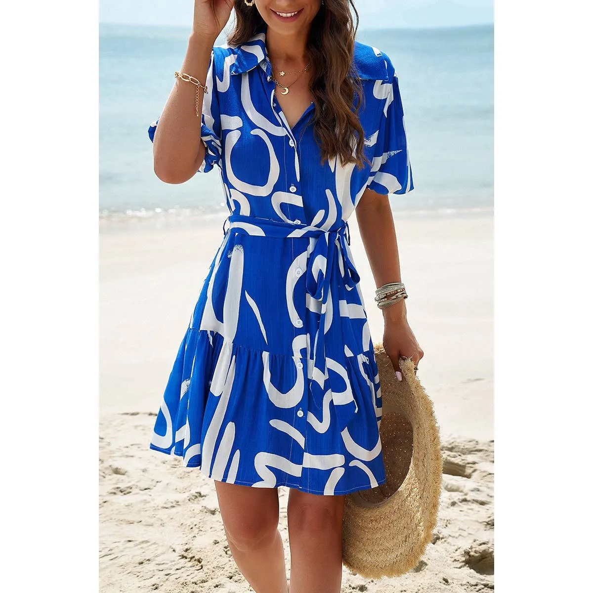 Geo Rhythm Shirt Dress
