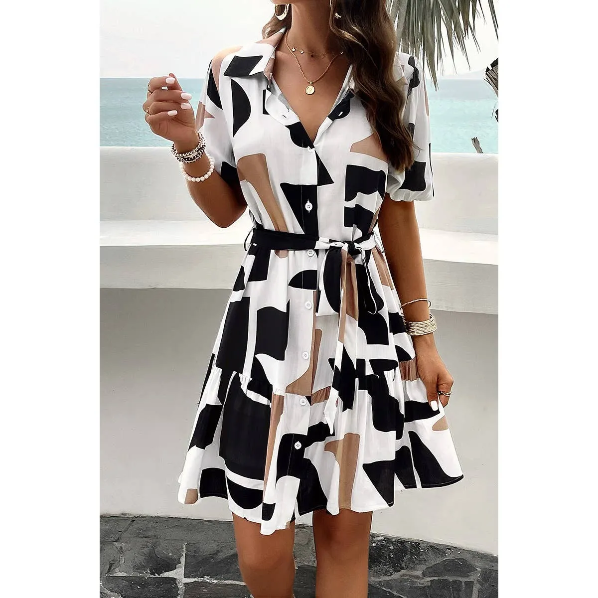 Geo Rhythm Shirt Dress