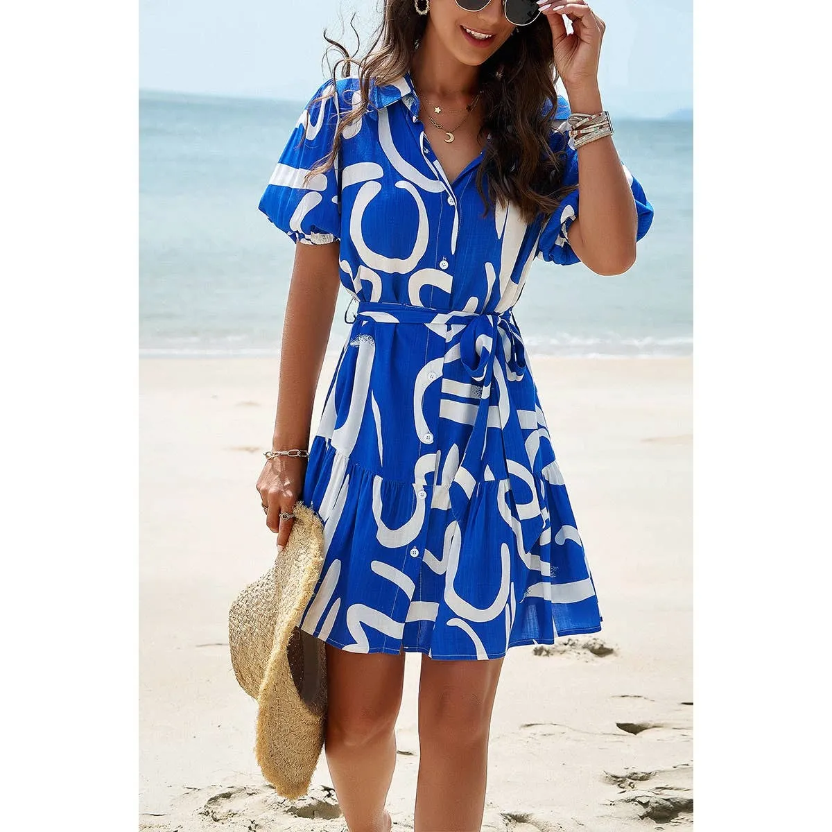 Geo Rhythm Shirt Dress