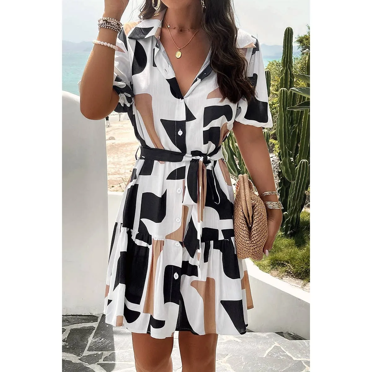 Geo Rhythm Shirt Dress