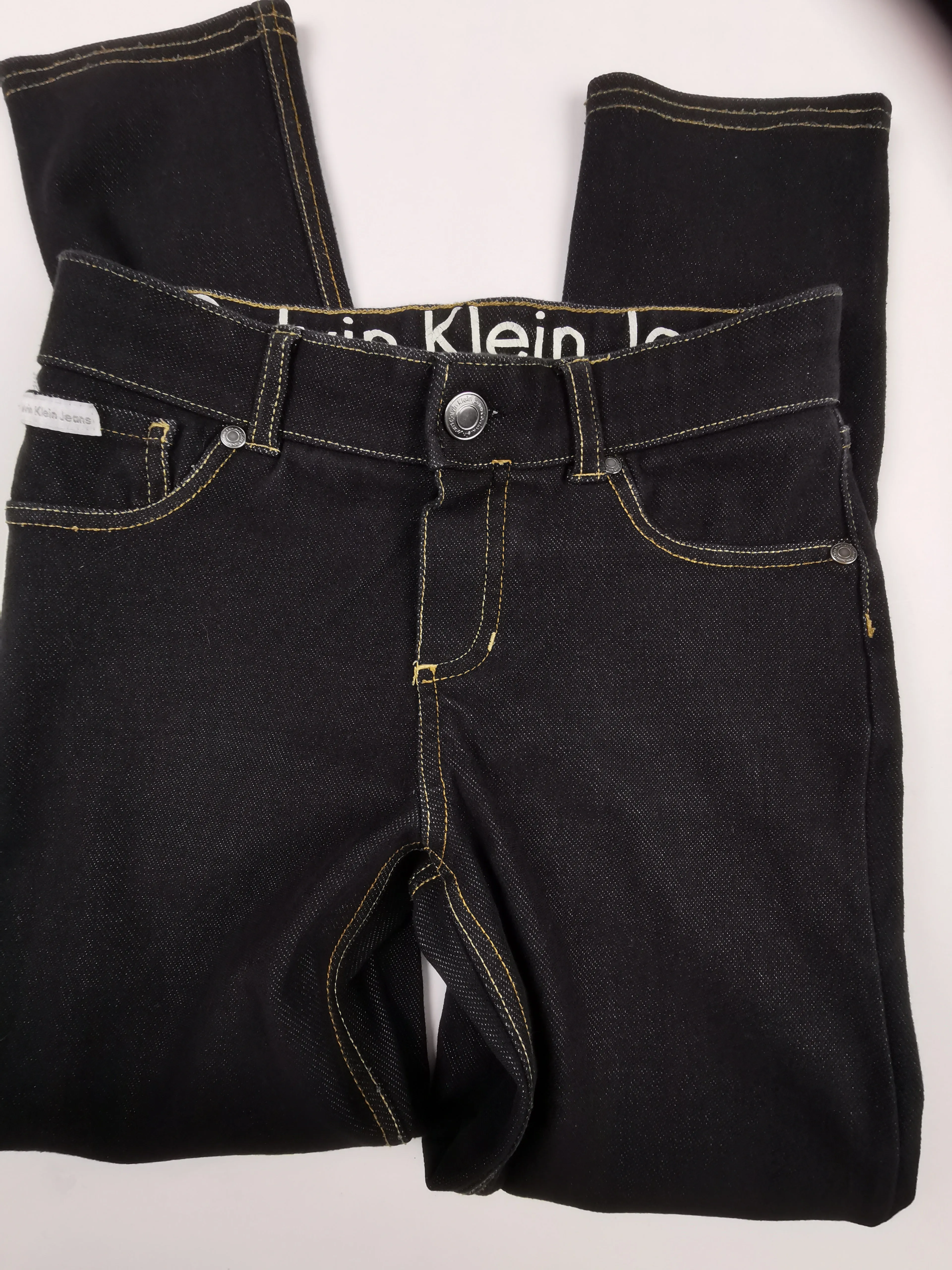 GIRL SIZE 10 YEARS - CALVIN KLEIN, Soft Black Jeggings EUC B35