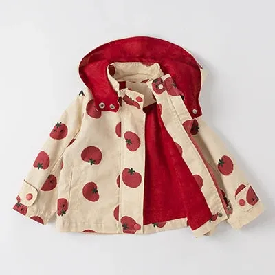 Girls Windbreaker Coat Jackets Baby Kids Flower Embroidery Hooded Outwear For Baby Kids Coats Jacket Clothing