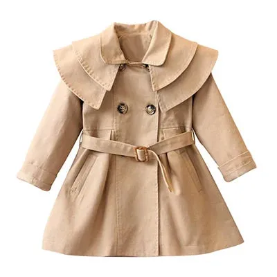 Girls Windbreaker Coat Jackets Baby Kids Flower Embroidery Hooded Outwear For Baby Kids Coats Jacket Clothing