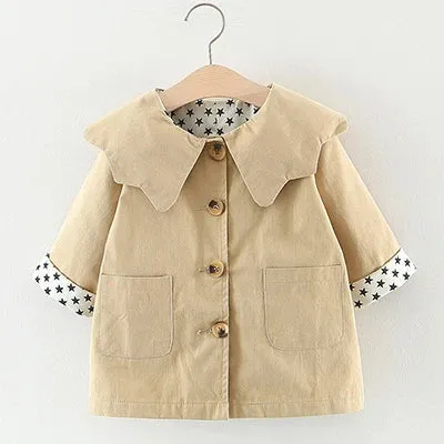 Girls Windbreaker Coat Jackets Baby Kids Flower Embroidery Hooded Outwear For Baby Kids Coats Jacket Clothing