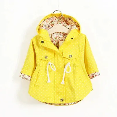Girls Windbreaker Coat Jackets Baby Kids Flower Embroidery Hooded Outwear For Baby Kids Coats Jacket Clothing